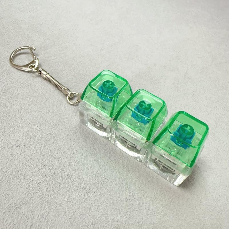 3Keys Keyboard Key Chain DIY Button Finger Keyboard Caps Stress Relief Toy Bag Pendant Transparent Shaft Decompression Toy Gift