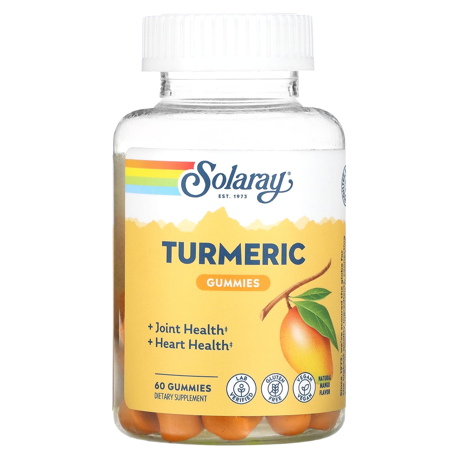 

Solaray, Turmeric Gummies, Natural Mango, 60 Gummies