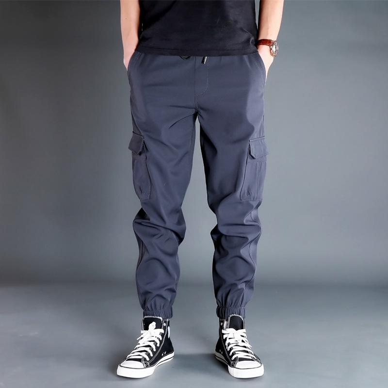 Men's Loose Cuff Overalls: Trendy Harem Jogging Pants with Large Pockets for Spring & Summer, Available in Large Sizes