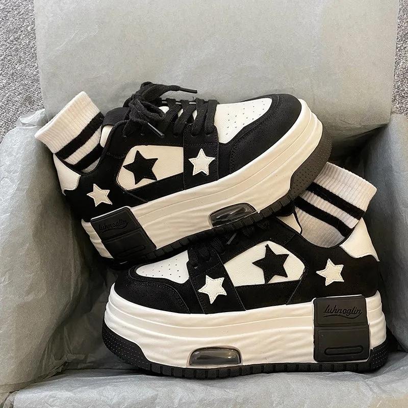 2025 New Women's Sneakers Star Skateboard Trainers Mesh Platform Casual Shoes for Women Tennis Shoes Skate Flats tenis de mujer