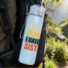 1PC You Can't Scare Me I Have Two Sisters Quote Print 750ml Color Plastic Sports Water Bottle Leakproof Flip Straw Lid Suitable for Sports Office Use