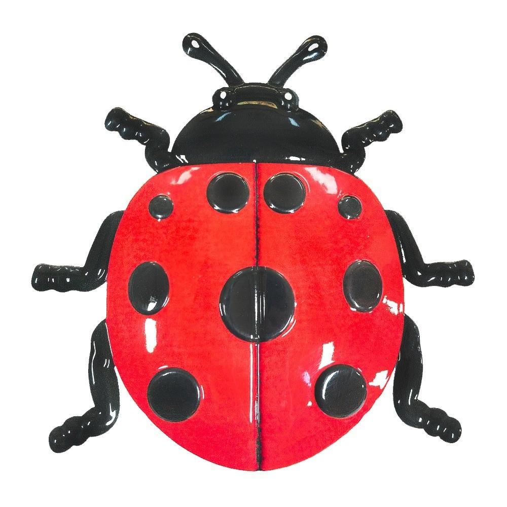Iron Ladybug Wall Decor Insect Wall Decor for Garden Fence Patio Home Nursery Wall Decor 1pc