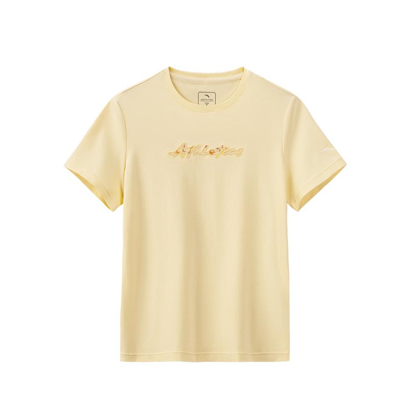 Anta Simple Round Neck Casual Fashion Versatile Short Sleeve T-Shirt Women Tops 162627117-2 S