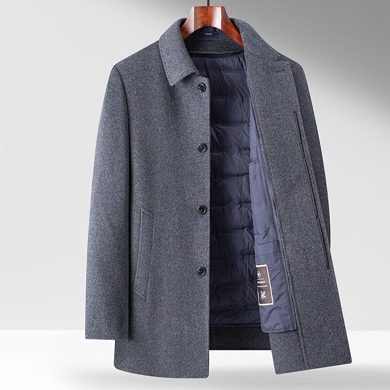 FAPAI Men's Business Wool Blend Overcoat