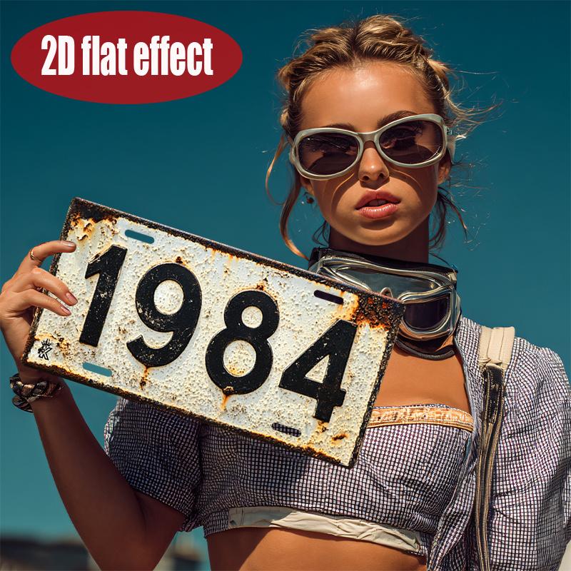 

Vintage Birth Year D Flat Printing License Plate Style Metal Tin Sign Retro Nostalgic Themed Decorative Aluminum Sign for 15x30cm(5.9x7.8inch)
