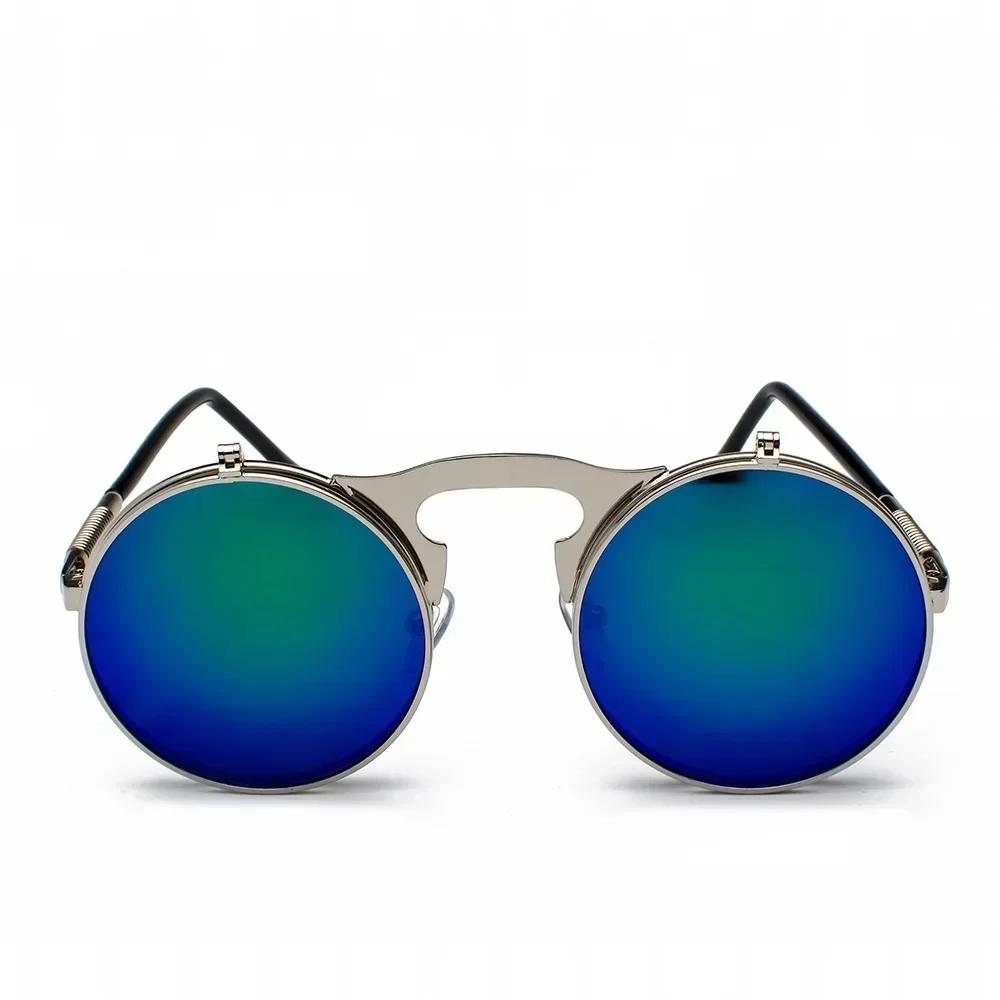 Винтажные круглые очки-авиаторы с откидной верхней частью Костюмные очки в стиле стимпанк для мужчин, женщин, подростков Круглые ретро-стиль As picture