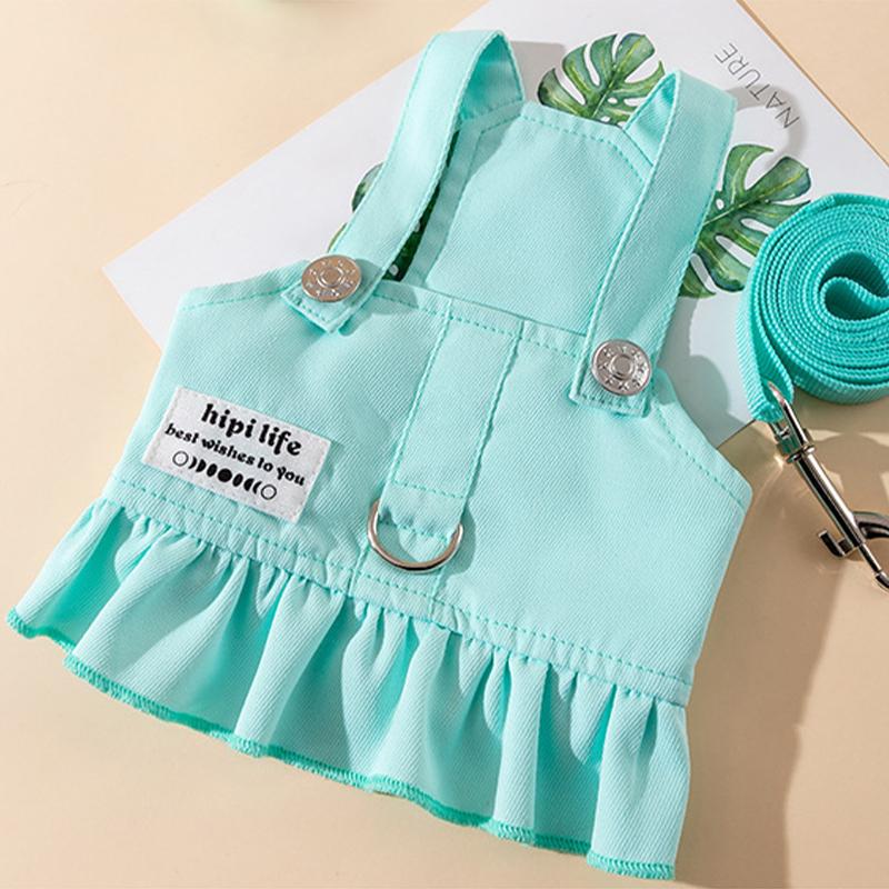 

Комплект шлейки и поводка для собаки, жилет для питомца, щенка, платье для собаки для девочки, одежда для кошки, собаки для маленьких собак, шлейки-жилеты для собаки, аксессуары для собаки S синий