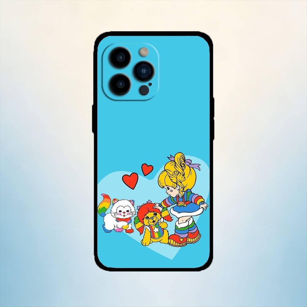 

AAA Cartoon R-Rainbow Brite Phone Case For iPhone 17,16,15,14,13,12,11 Plus,Pro Max,XS,Soft Silicone Black Cover iPhone16se4