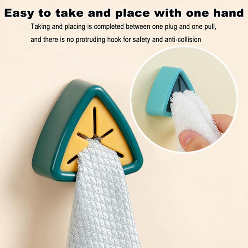 1/4Pcs Creative Towel Rack Free Punching Storage Rack Kitchen Rag Hook Hand Plug Dish Towel Rack