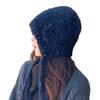 Female autumn and winter cute lace-up plush hat outdoor windproof thickened wool hat showing small face ear protection knitted hat