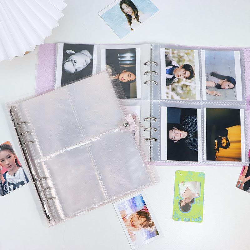 Álbum de Cartas Espessado para Colecionar Estrelas: Armazenamento de Fotos Transparente de Alta Definição Multigrelha para Cartões de 3/4/5 Polegadas