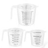 3Pcs 250/500/1000ml Measuring Cup with Handle & Scale Clear Heat-Resistant V Shaped Spout Kitchen Plastic Cooking Volume Baking