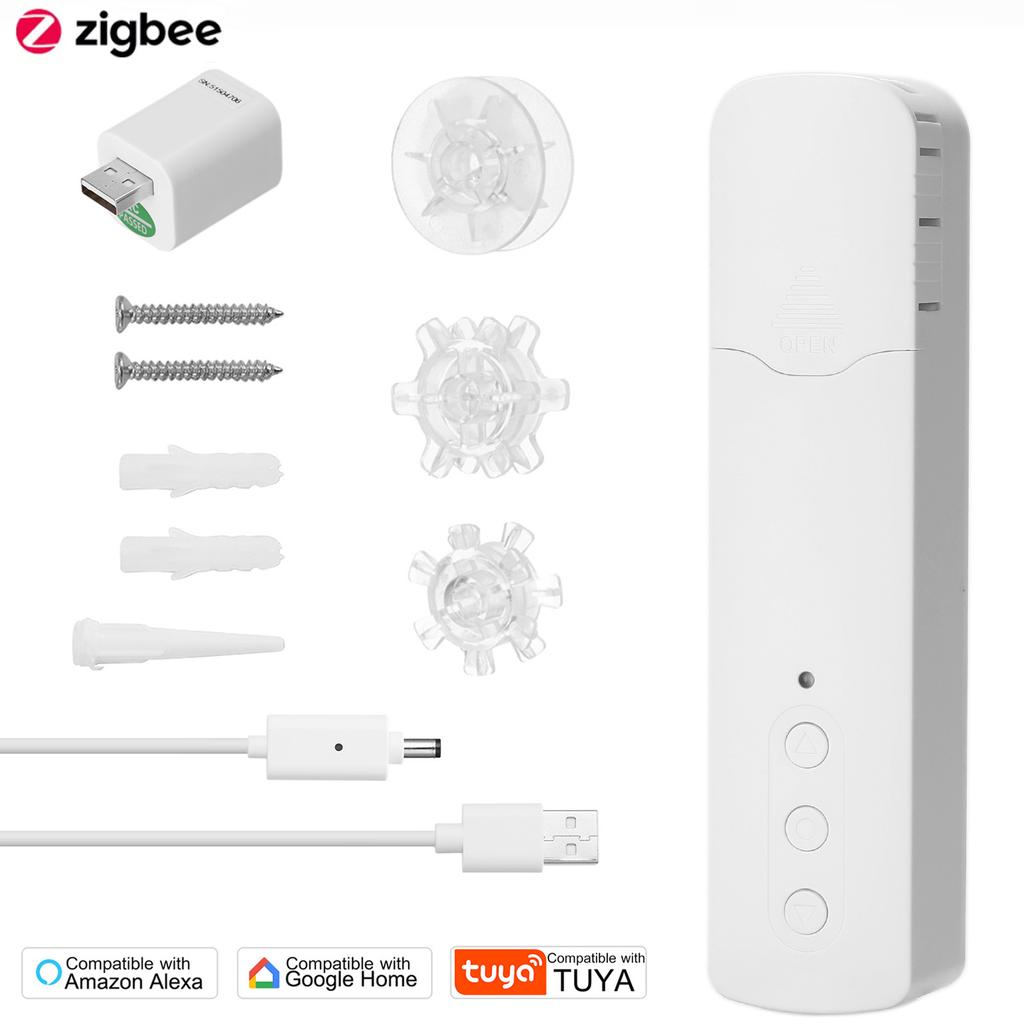 Tuya Zigbee Smart Electric Curtain Motor Chain Roller Blinds Pull Bead Curtain Switch System For Alexa Google Home Voice Control