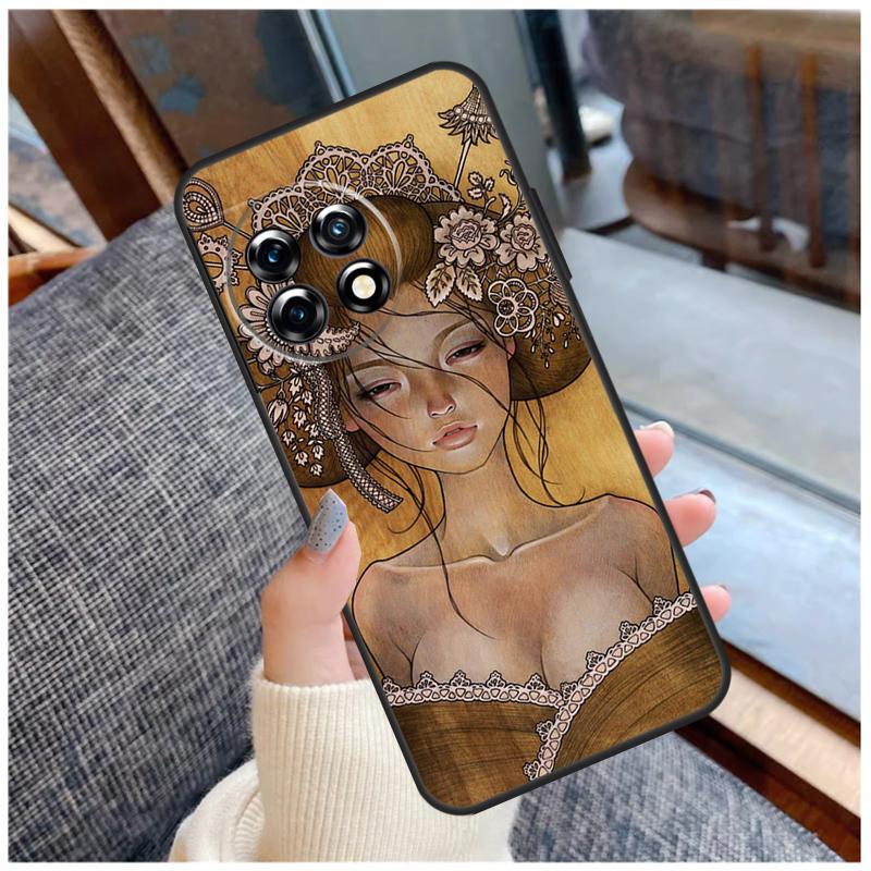 Japanese Geisha Case For OnePlus 13R 13T 12R 10R 10T 15 13 12 11 10 9 Pro Nord 5 CE 2 3 4 Lite N20 N30 Coque