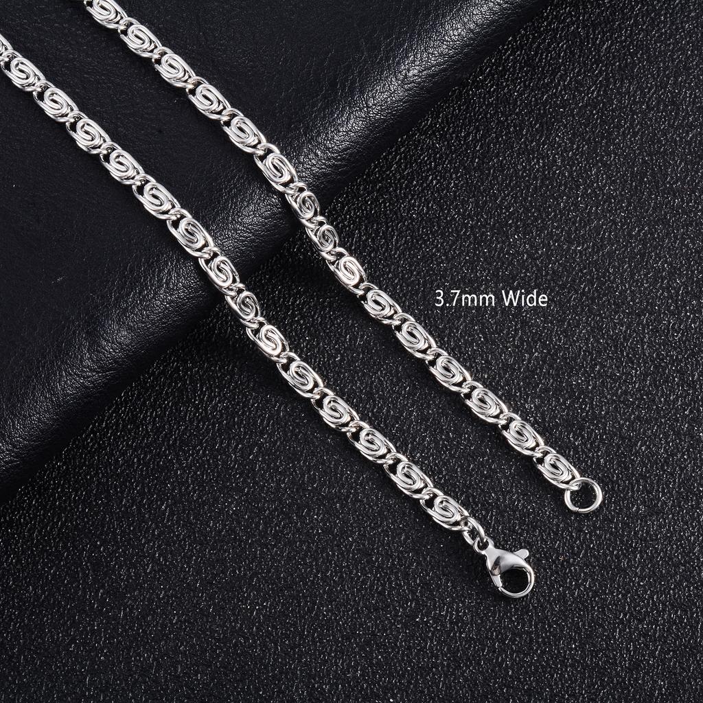 Stainless Steel Long Paperclip Necklace Twisted Neck Chain for Women Ladies Men Silver Metal Choker Jewelry Gift