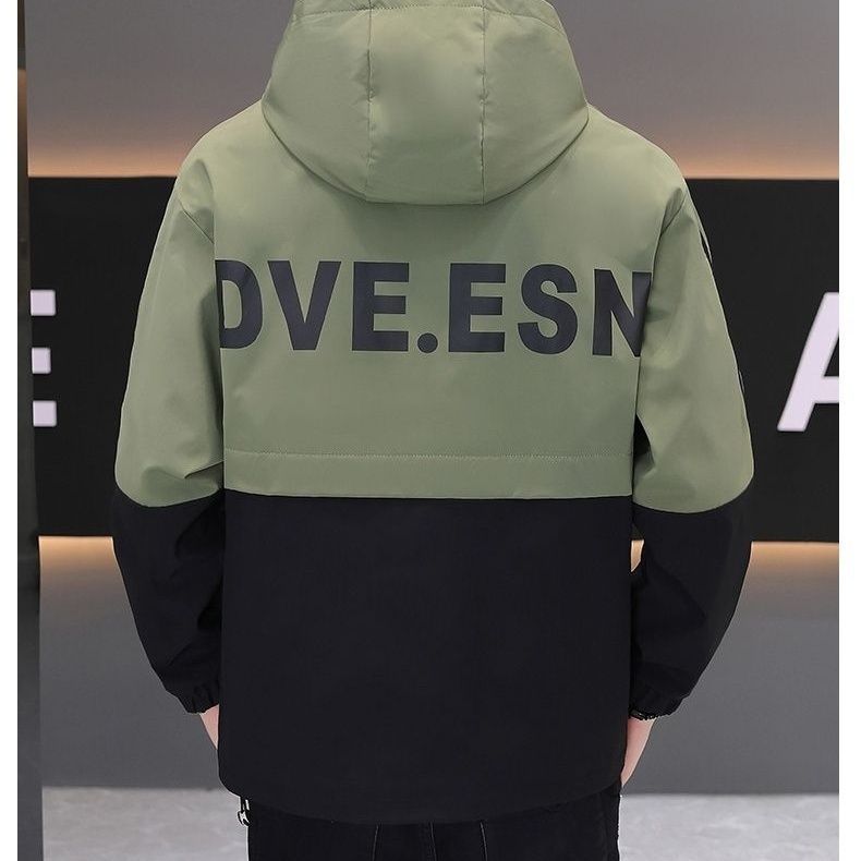 2025 Весна и Осень Новинки Молодежная Тренд Куртка с Капюшоном в Цветовой Блок Персонализированная Осенний Тонкий Высококачественный Топ