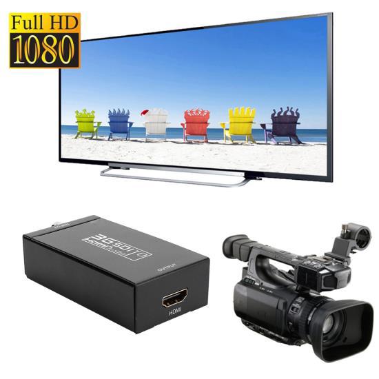 SDI To HDMI Converter Camera To TV High Definition Switch Box Black 3G SDI Interface Support HDMI1.3 110‑240V Noir Prise EU