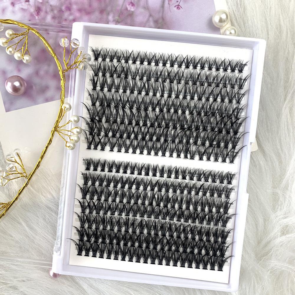 Single cluster 30D/40 hot melt hair 14 rows D curve self-grafting segmented false eyelashes