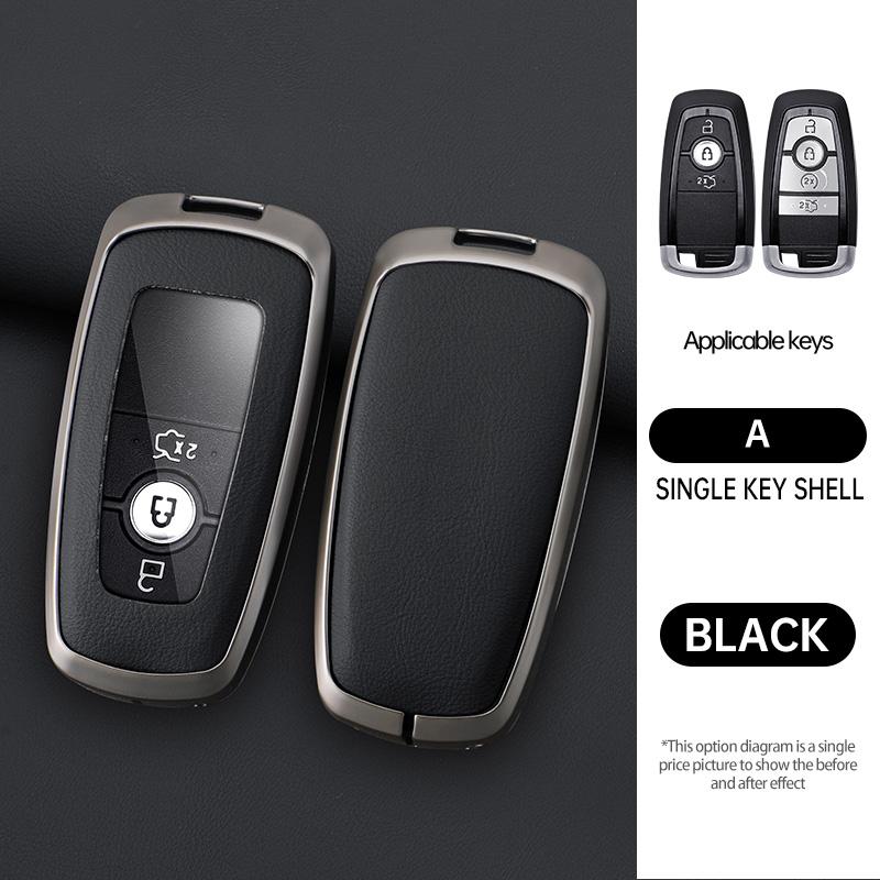 Zinc Alloy Genuine Leather Auto Key Fob Cover Case Fit For Lincoln Continental Navigator Z Mkz Mkc Mkx Nautilus Aviator Corsair