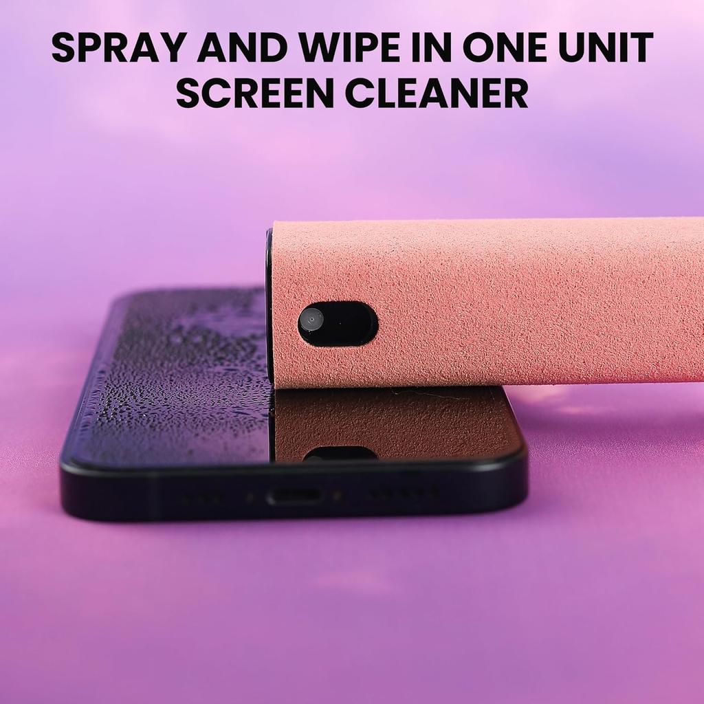 1pcs Screen Cleaner, Touch Screen Mist Cleaner, Cell Phone, Laptop and Tablet Screen, 2-in-1 Spray and Microfiber Cloth