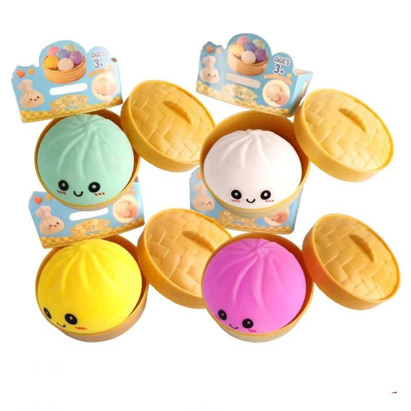 Cute Steamed Bun Squishy Toy Soft Stress Relief Squeeze Fidget Toy For Kids & Adults