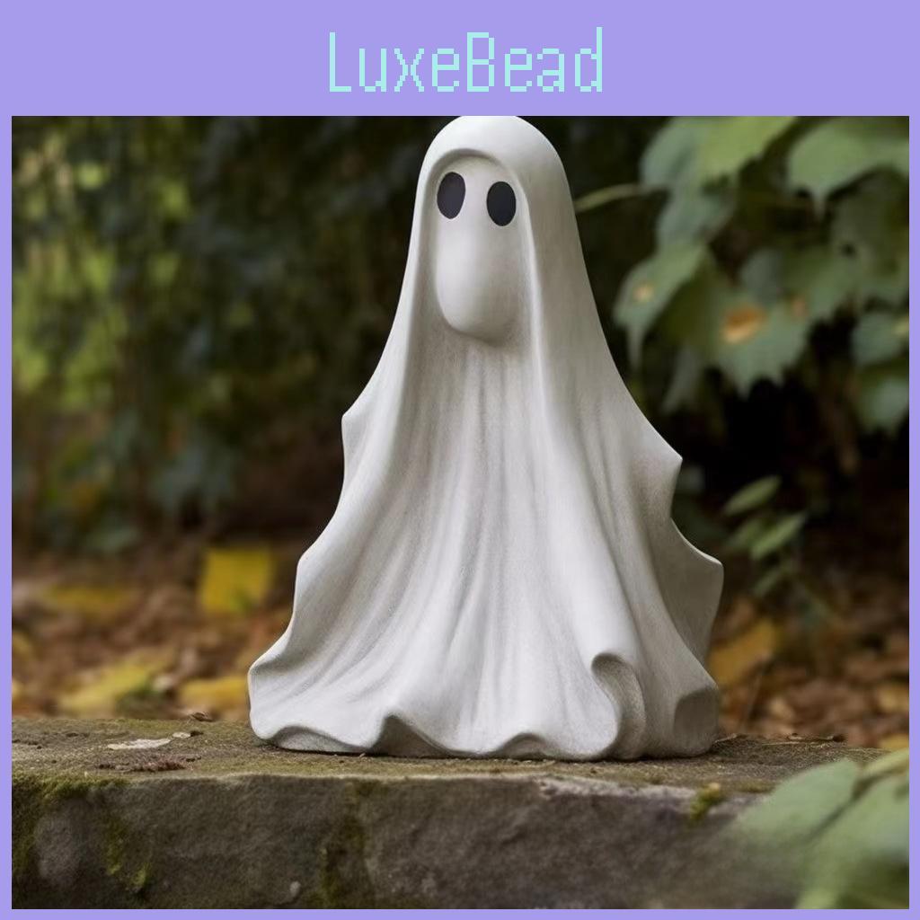 Scultura Fantasma Bianco Carino per Giardino Deliziosa Resina Decorazione da Esterno Per Celebrazioni Halloween