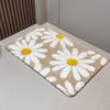 VIKAMA Fresh Daisies Fluffy Rug Water-Resistant Anti-Slip Bathroom Floor Mat Bedroom Balcony Entrance Door Mat Home Decoration
