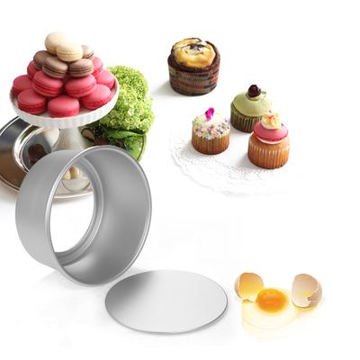 5pcs Set Aluminum Alloy Round Cake Mould Chiffon Cake Baking Pan Pudding Cheesecake Mold Set with Removable Bottom