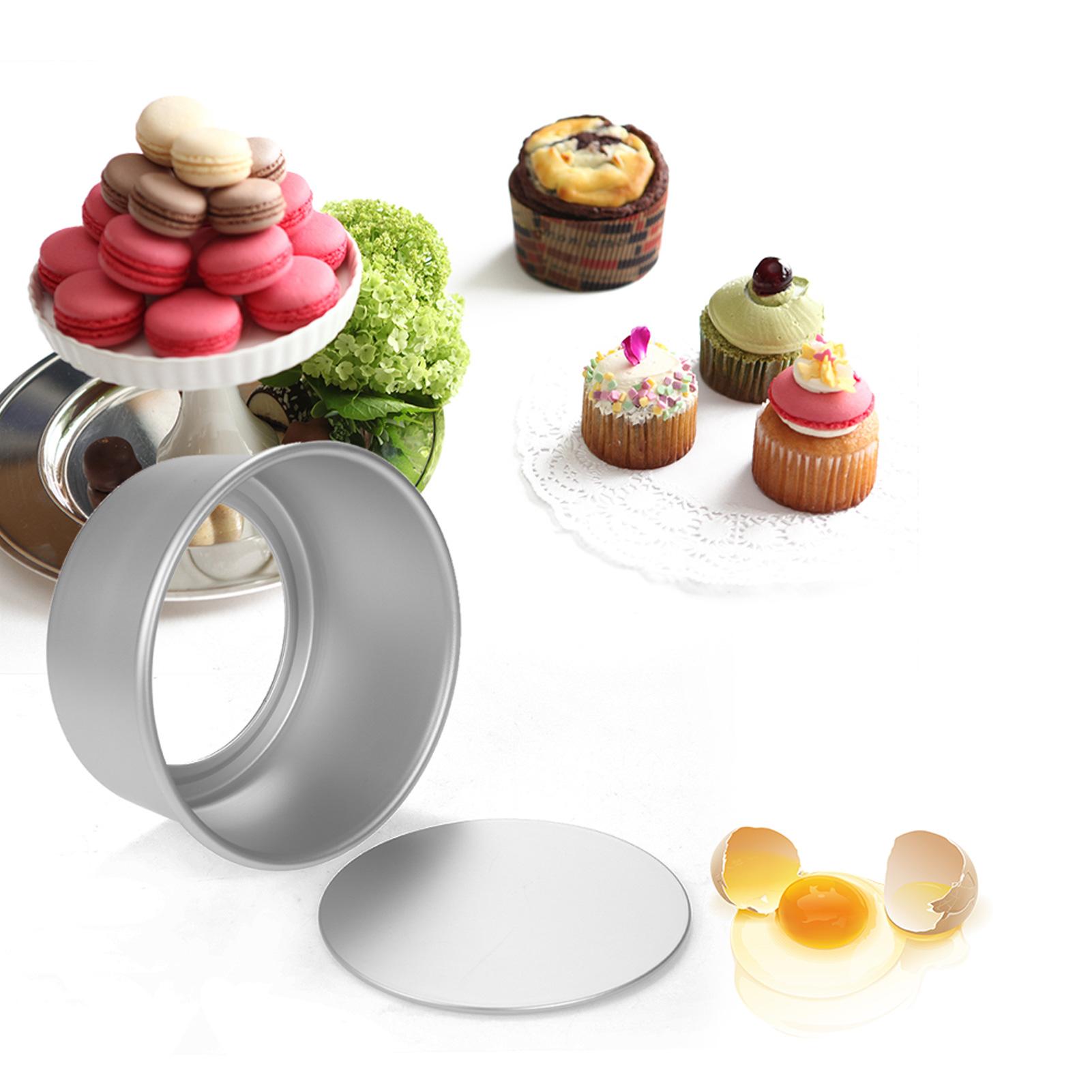 

Aluminum Alloy Cake Pan Set of 5, Round Cake Mold Non Stick Easy Releasing Baking Pan with Removable Bottom for Cheesecakes Pudding Dessert