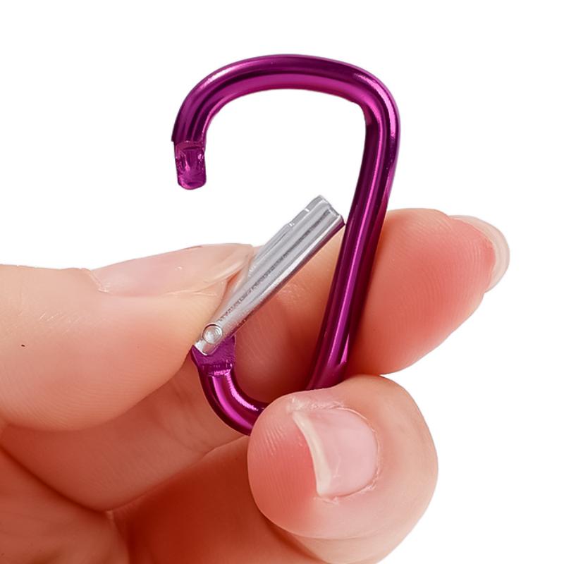 10/50Pcs Carabiner Keychain Alluminum D-ring Buckle Spring Carabiner Snap Hook Clip Keychains Outdoor Camping Daily Use Tool