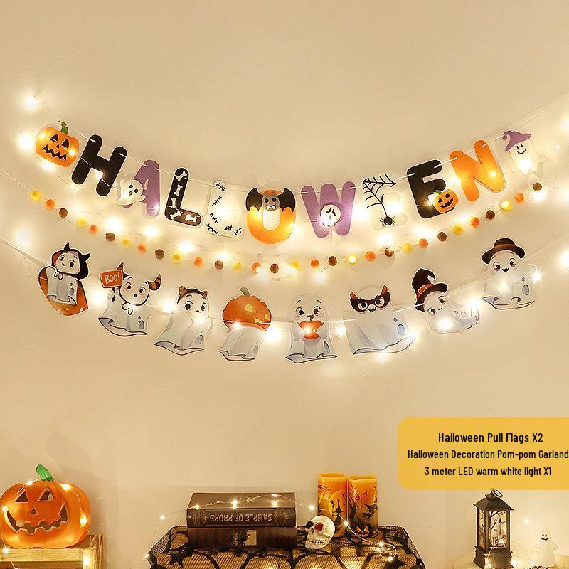 Halloween Hanging Decor: Flags, Flowers, and Ornaments for a Spooky Atmosphere