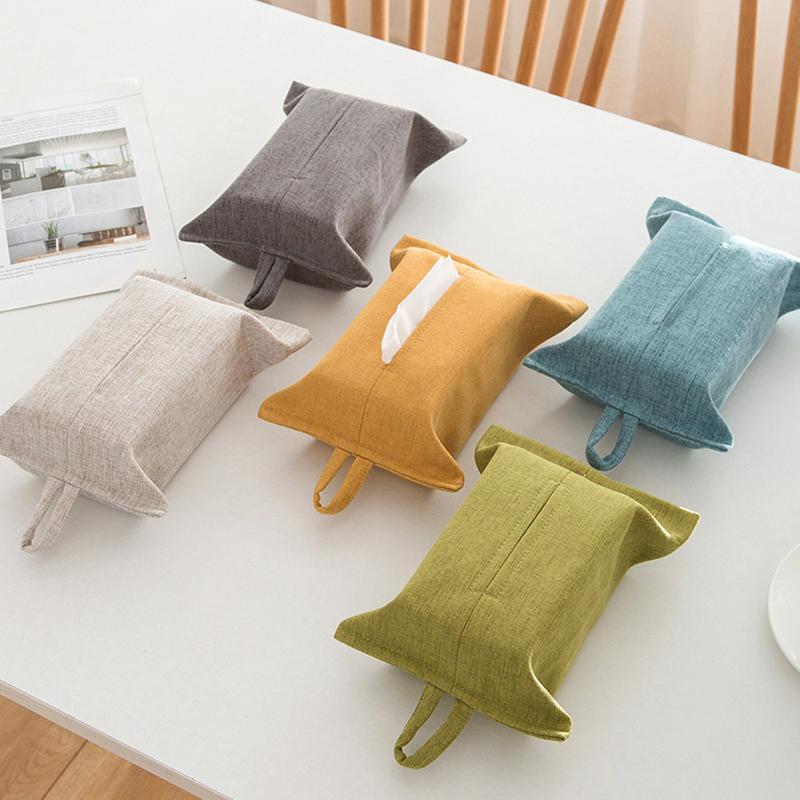 Paper Towel Cover Hanging Rope Fabric Paper Towel Box Ins Style Living Room Home Desktop Car Drawer Paper Bag Hanging Type