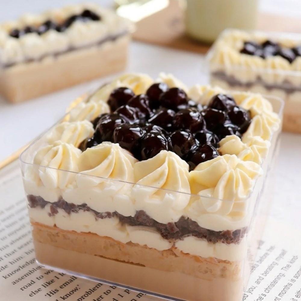 About 290ML Plastic Cookie Box Handmade Tiramisu Containers  Tableware Supplies