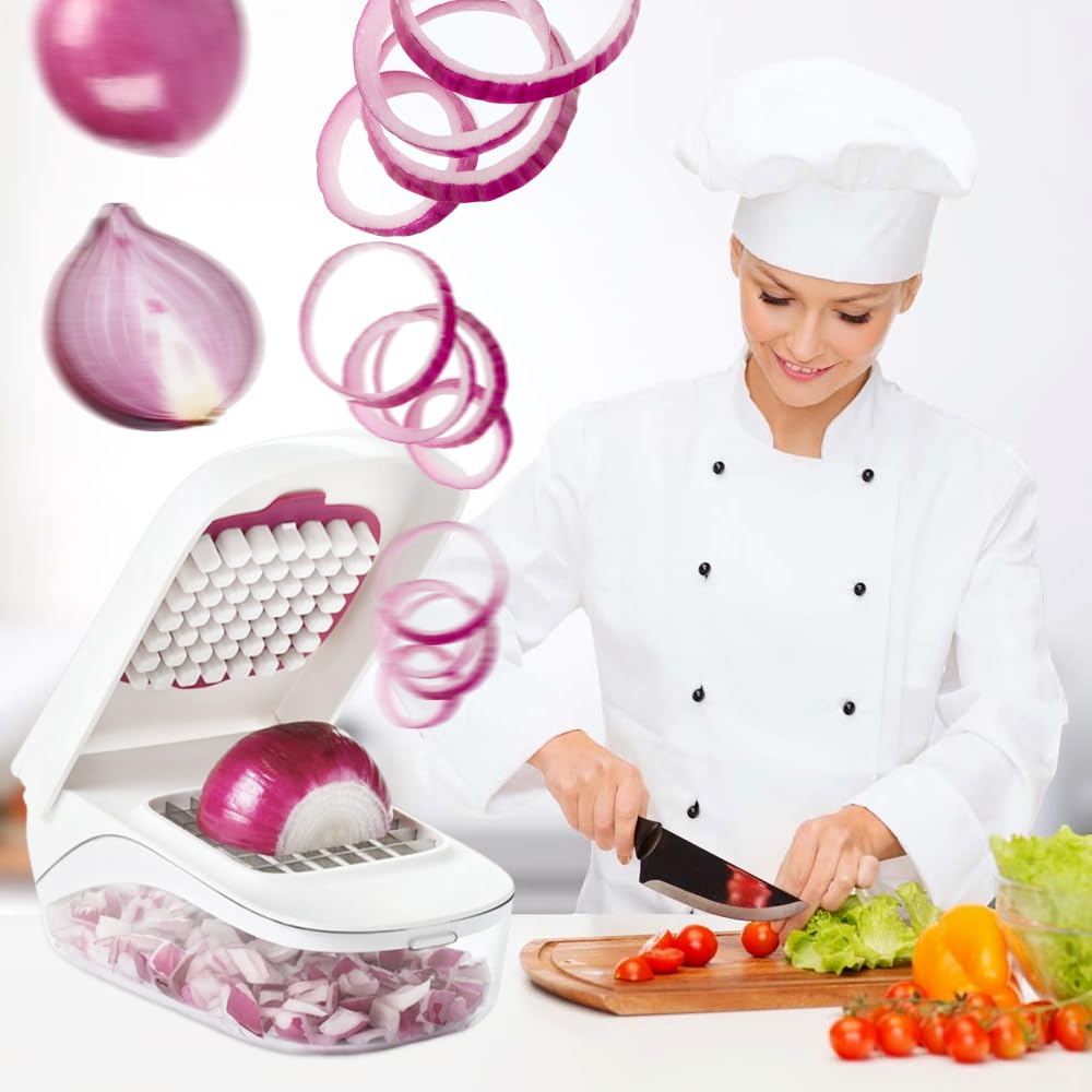 Potato Vegetable and Onion Cheese Fruit and Pepper Easy To Use Kitchen Utensil Dicer, Shredder, Chopper, Dicer, Cutter, Multi-Function Cooker, (style)
