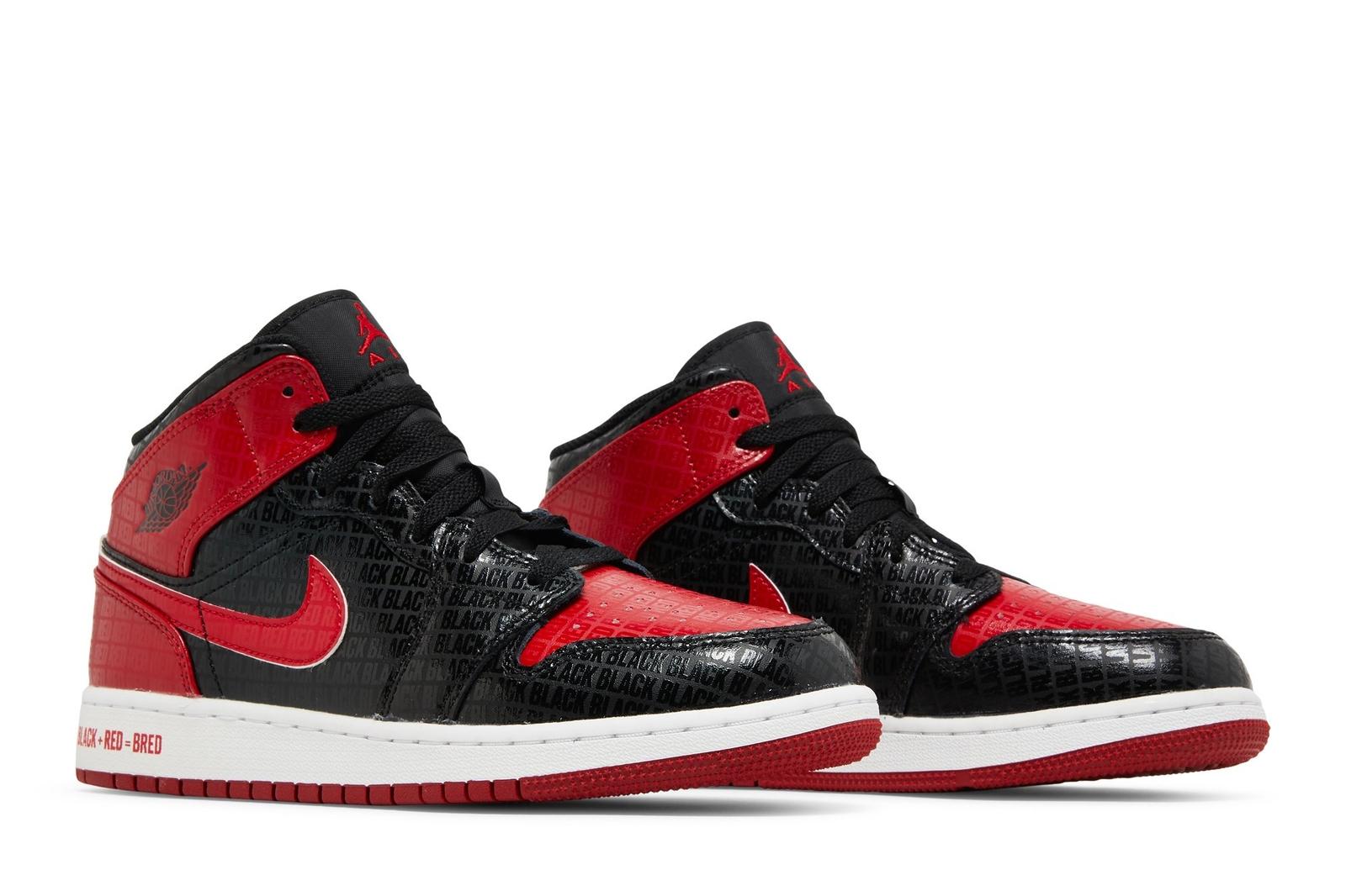 Air Jordan 1 Mid SS GS Черный + Красный = Bred DM9650-001 35.5