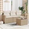 VidaXL Garden Lounge Set with Cushions 4 Pcs Beige Braided Resin 3218658