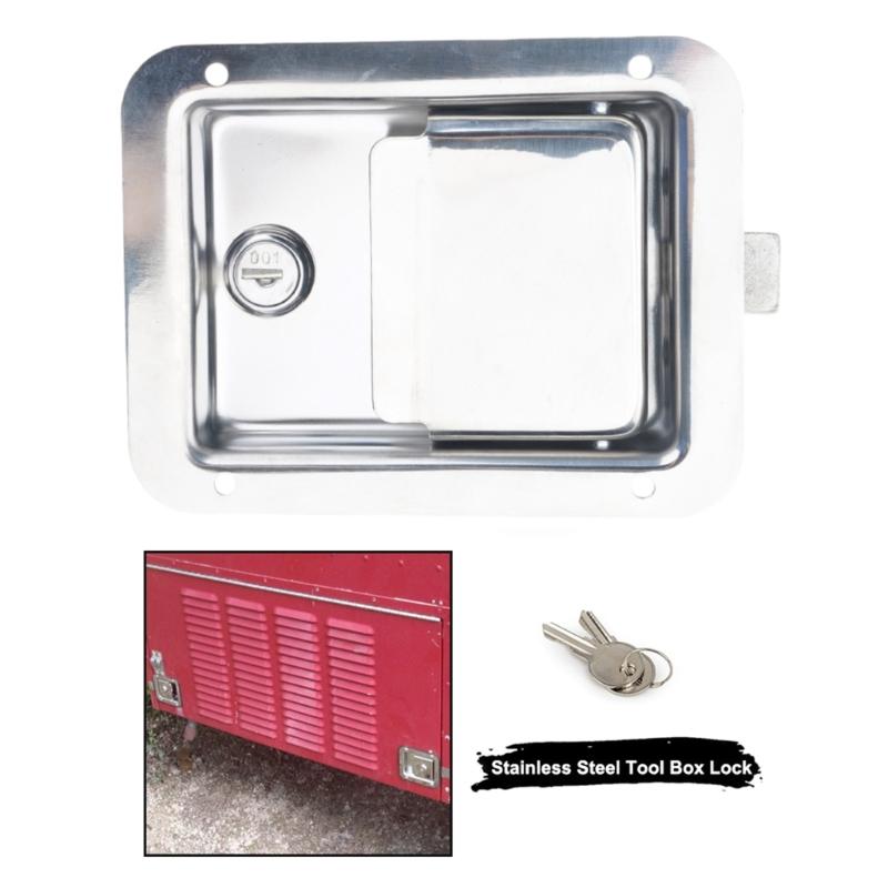 Truck Tool Box Latches Replacement StainlessSteel Toolbox Paddles Lock Handle with Key for Truck, Trailer