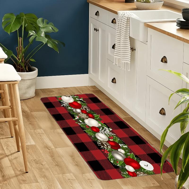1Pcs Anti Fatigue Kitchen Rug  Merry Christmas BalloonWaterproof Non-Slip Thick Cushioned Kitchen Mat Heavy Duty Comfort Standing Mat for Kitchen