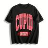 Cupid University Print Retro Casual Short Sleeve Top Pure Cotton T-shirt