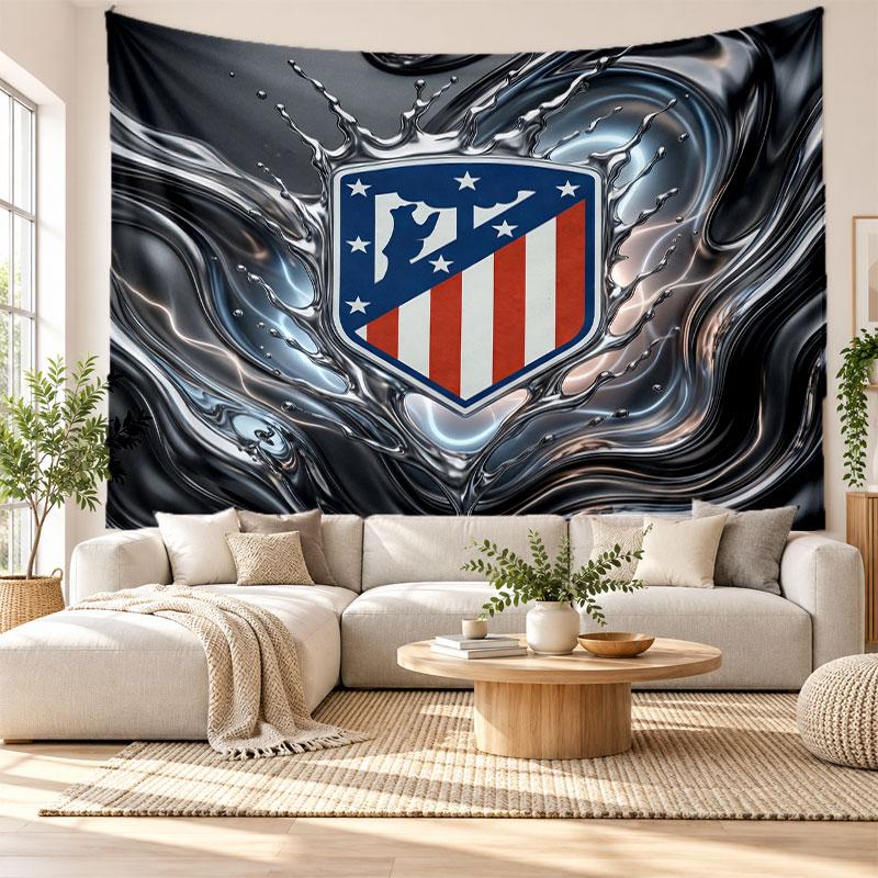 Atletico Madrid Wall Tapestry, Soft Fabric Wall Hanging, Decorative Backdrop For Bedroom Home Wall Art