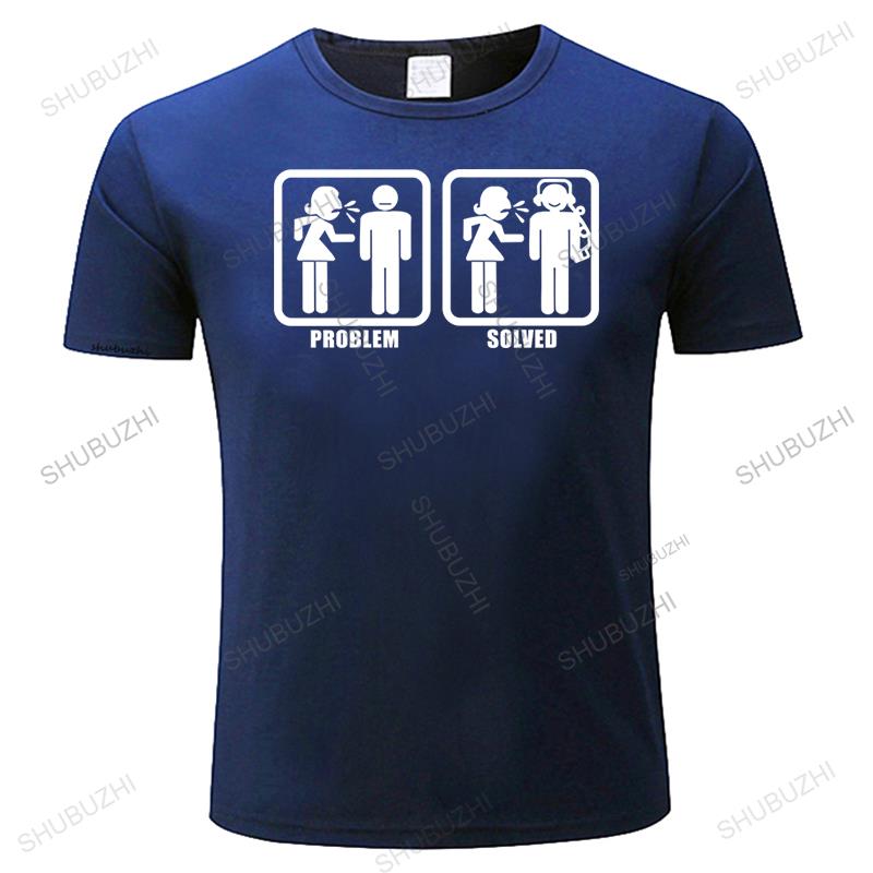 Cotton Print Mens Summer O-Neck T-shirt - Problem Solved Mens Gifts All Sizes for Husband Boyfr