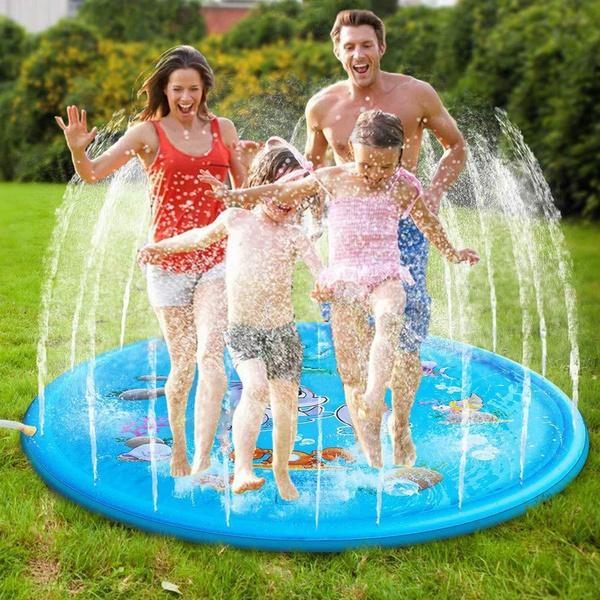 New Inflatable Water Splash Play Pool Playing Sprinkler Mat Yard Outdoor Fun Splash Water Toy Playground Toddler for Kids Outdoor