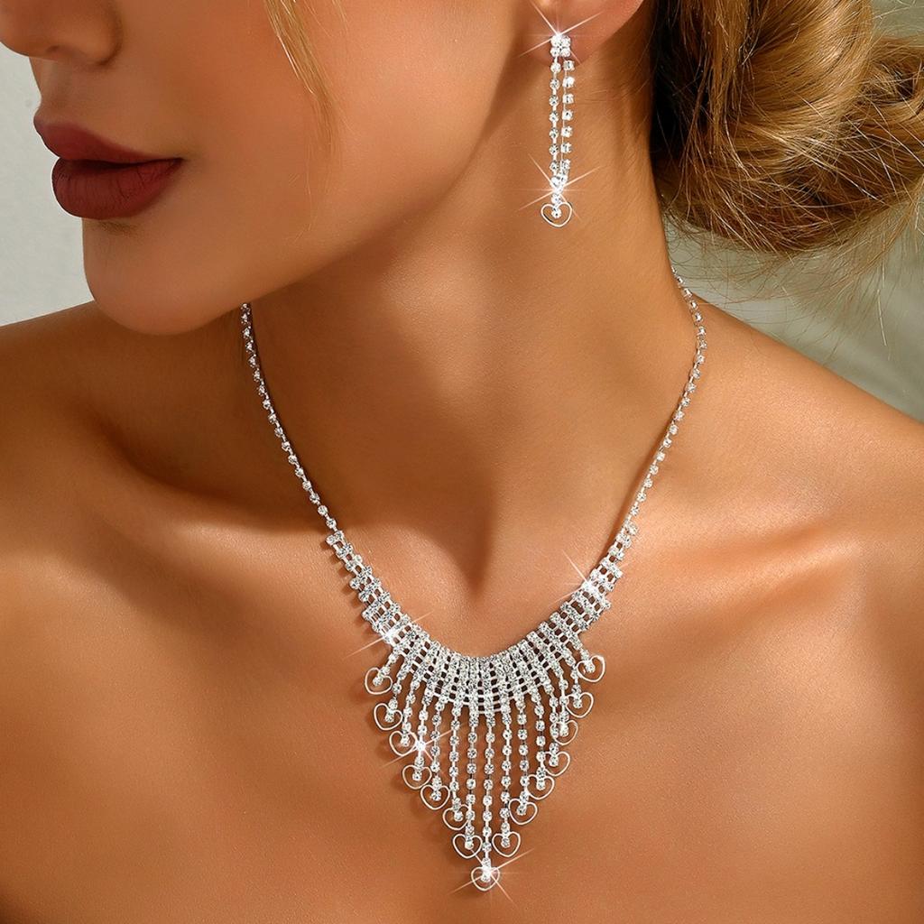 Bridal Suit Jewelry Necklace Earrings Bright Suit Women'S Wedding Evening Dress Clothing Women'S Accessories