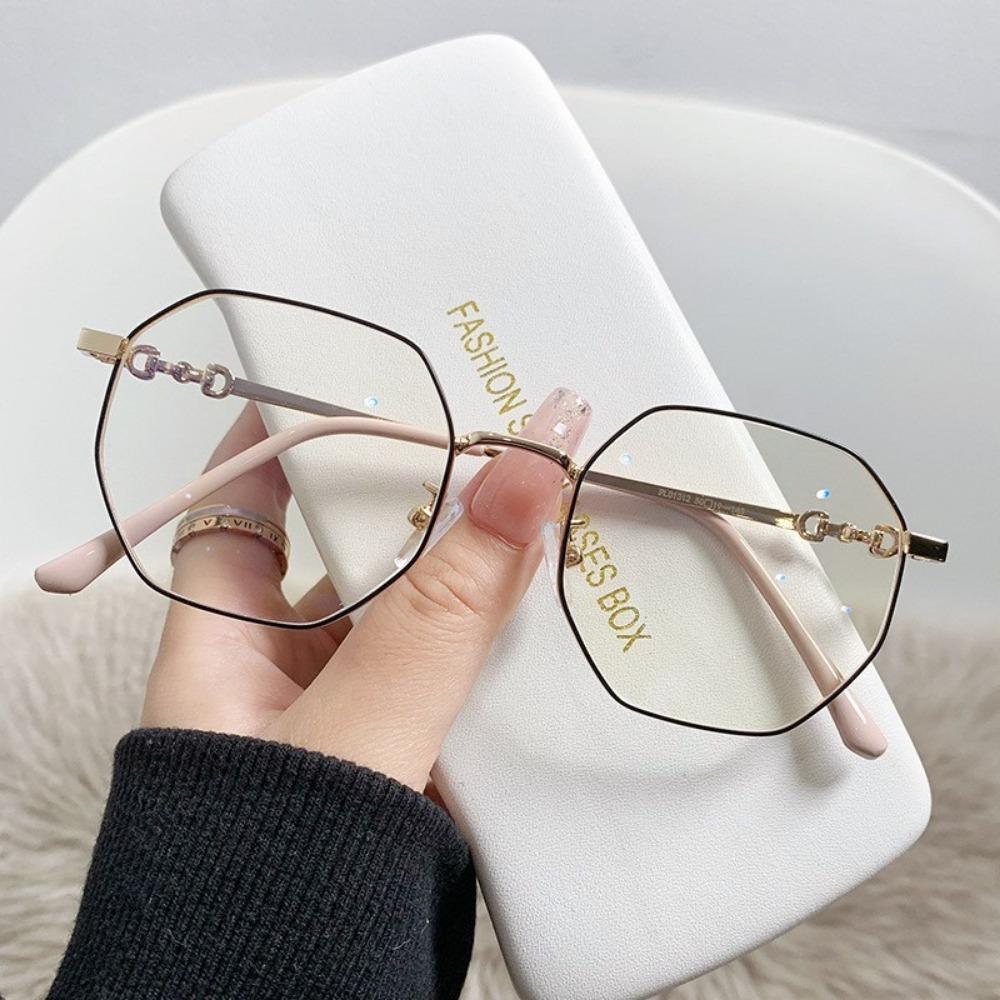 2PCS Anti Radiation Eyeglasses Polygon Frame Sunglasses for Men Women Computer Eyewear
