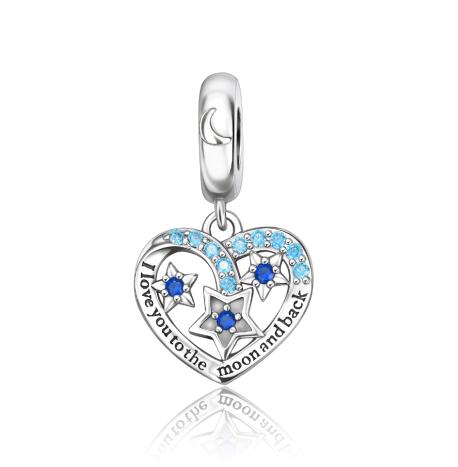 Authentic Copper Bule Heart Charm Bead Charms Castle Snowflake Bead Charms Compatible With Authentic Bracelets Necklaces for Women Do It Yourself Jewe