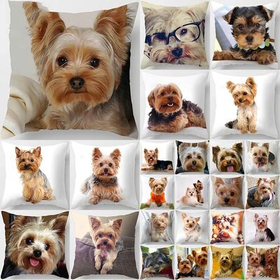 Federa Cuscino Lombare Divano Camera da Letto Auto Decorativo Cane Carino Yorkie Yorkshire Stampa Decorativa Federa