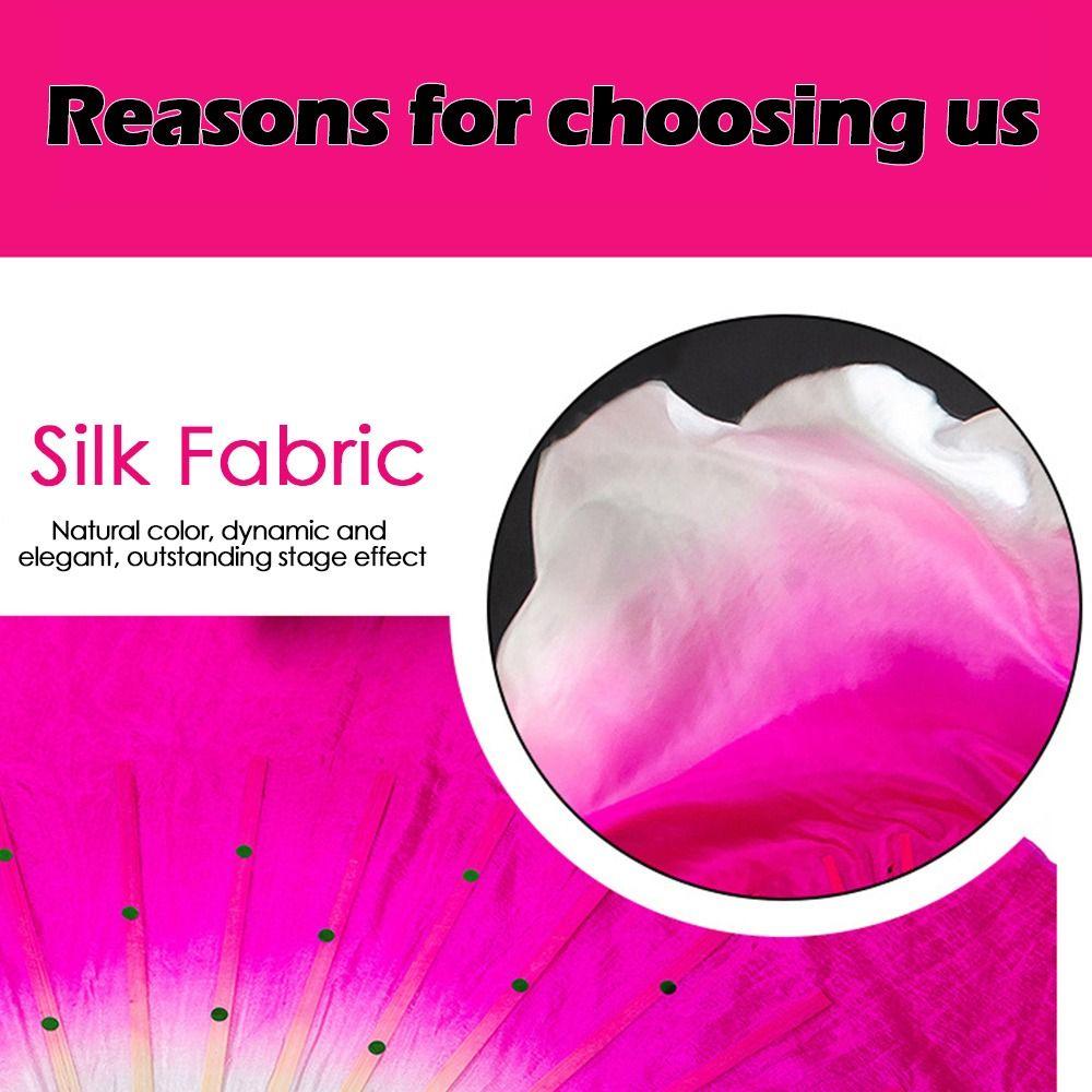 36/51cm Long Imitation Dancer Practice Rayon Silk Fans Belly Dancing Fan Silk Fans Long Silk Fans