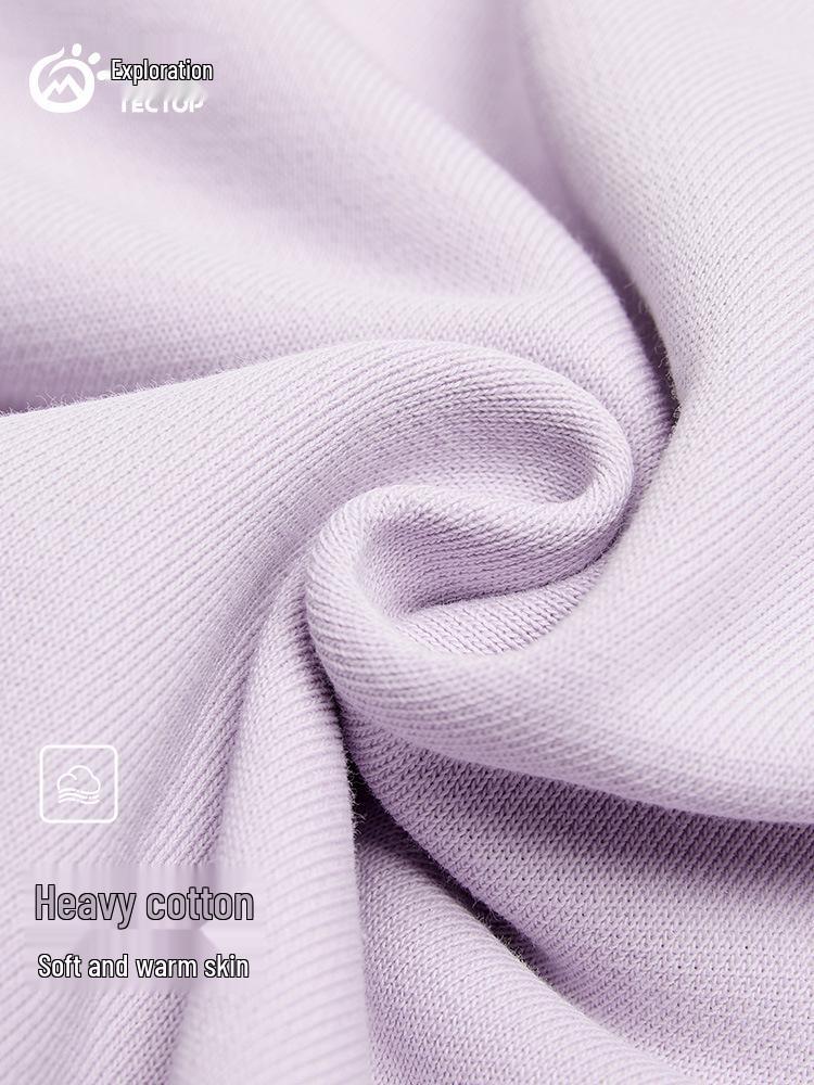 TECTOP Women's Cotton Hoodie: Breathable, Loose Fit, Stand Collar, Half-Zip, Long Sleeve for Autumn/Winter.