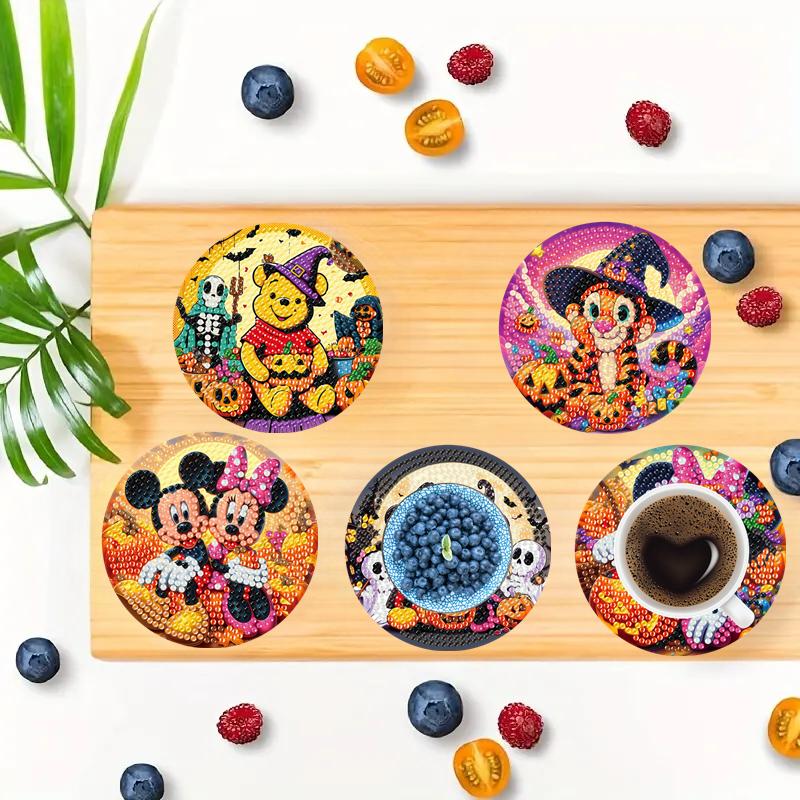 8pcsets Diamond Painting Coasters Kits with Holder Couple Series Diamond Coasters Art Kits for Adults Home Decor
