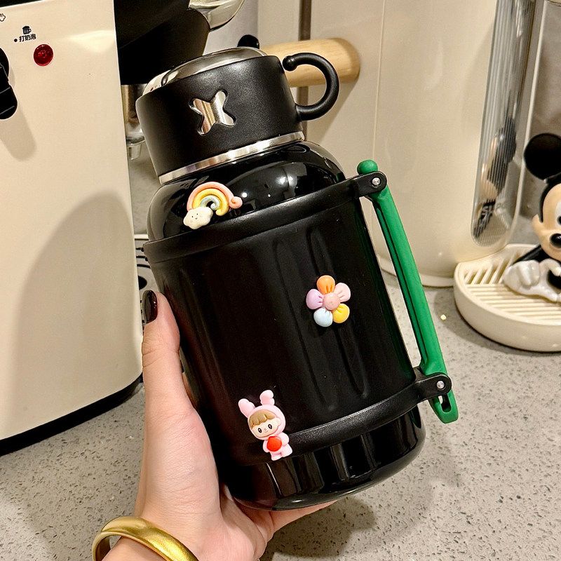 Large-Capacity Thermos Cup for Women, High-Looking 2025 New Model, Large Belly Water Cup with Lid for Drinking Water, 316 Stainless Steel Cup